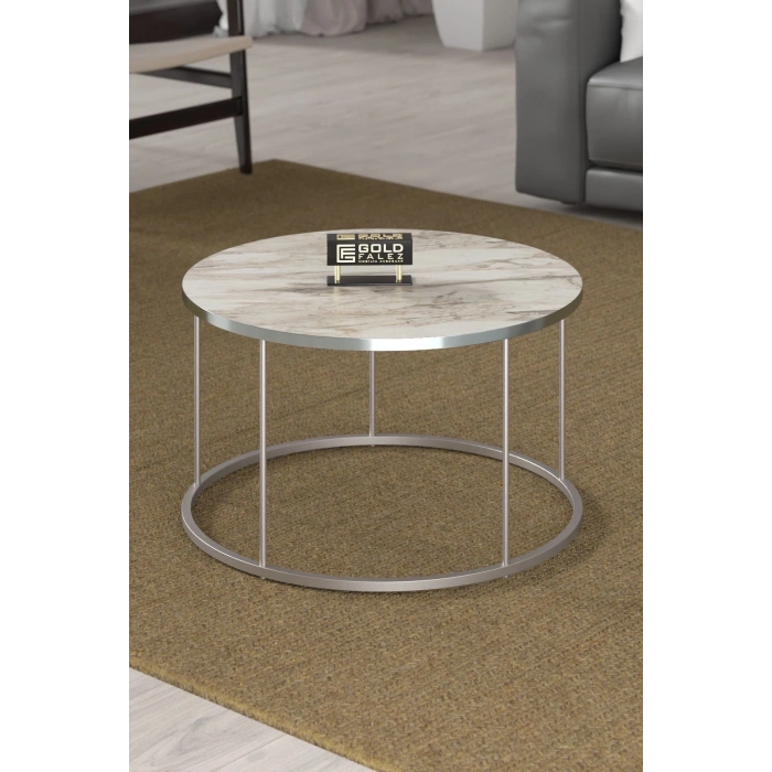 ORTA SEHPA VE ZİGON SEHPA TERRA SET GÜMÜŞ EFES