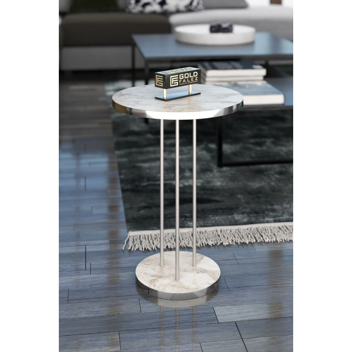 ORTA SEHPA VE ZİGON SEHPA TERRA SET GÜMÜŞ EFES