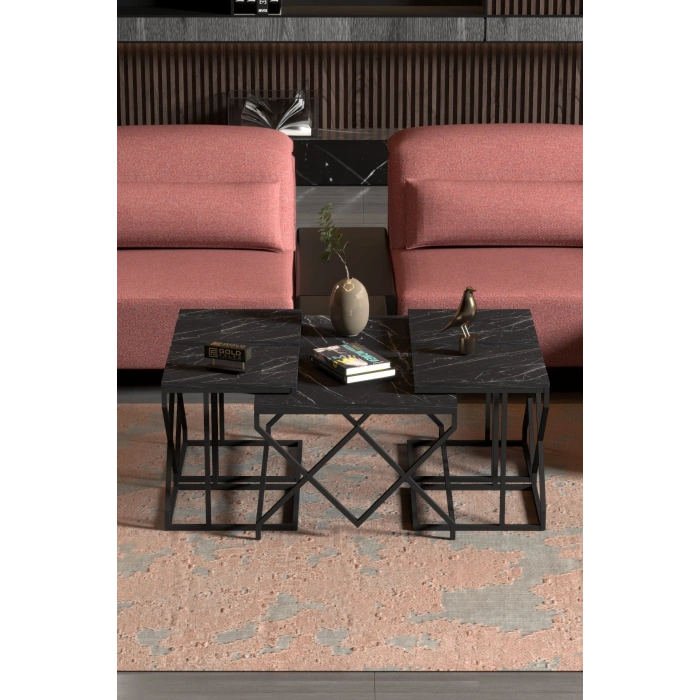 Orta Sehpa Ve Zigon Sehpa V Lüx 5Li Set Bendir