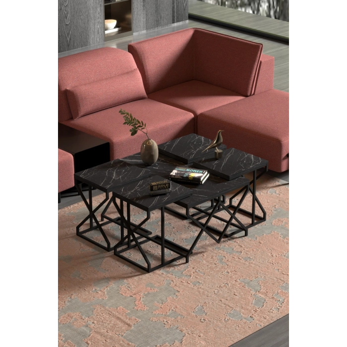 Orta Sehpa Ve Zigon Sehpa V Lüx 5Li Set Bendir