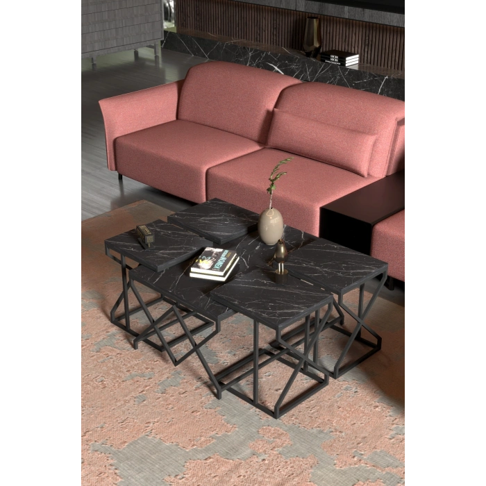 Orta Sehpa Ve Zigon Sehpa V Lüx 5Li Set Bendir