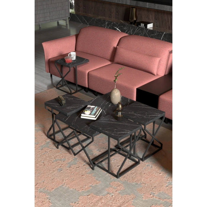 Orta Sehpa Ve Zigon Sehpa V Lüx 5Li Set Bendir