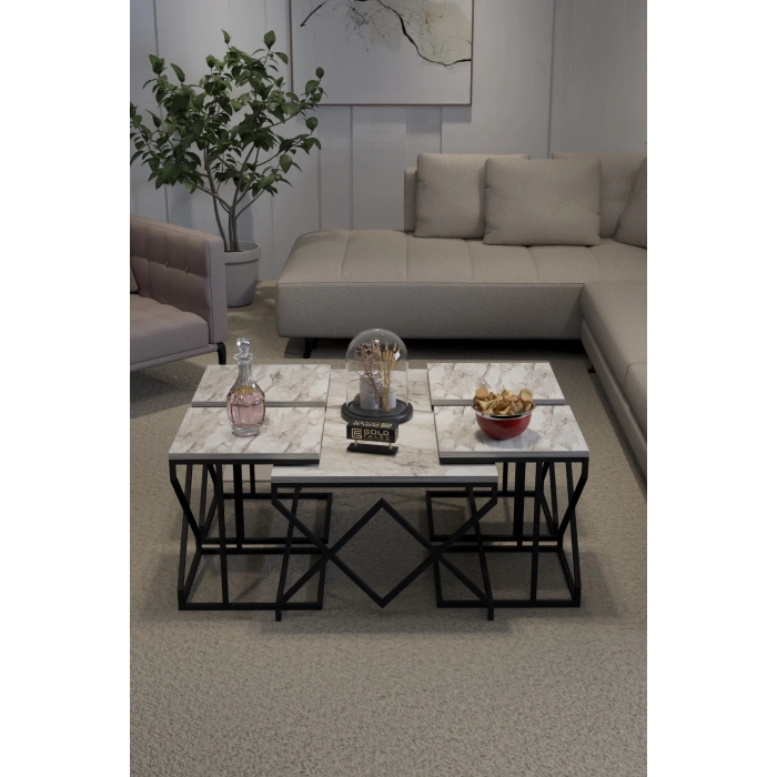 Orta Sehpa Ve Zigon Sehpa V Lüx 5Li Set Efes