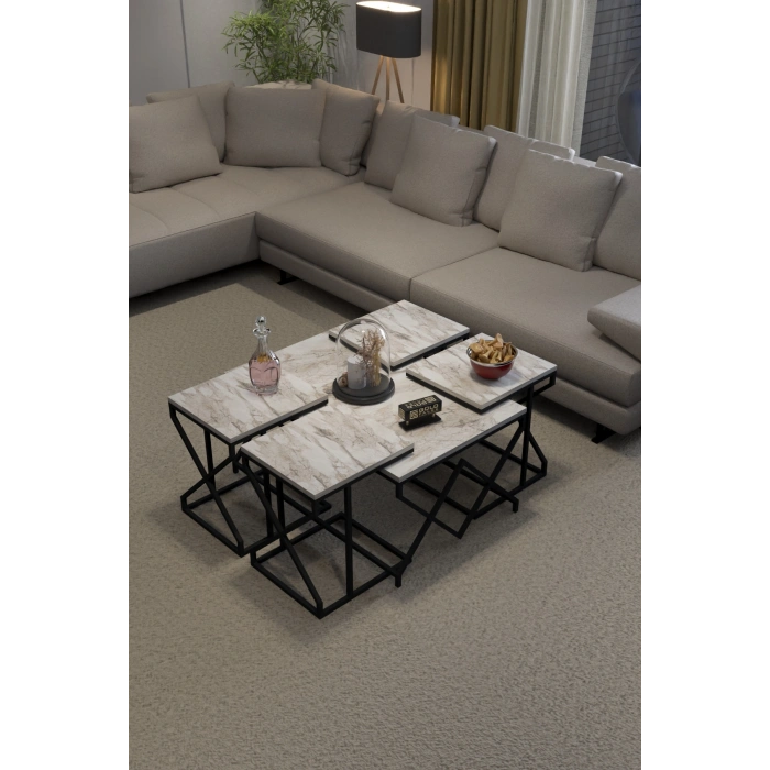 Orta Sehpa Ve Zigon Sehpa V Lüx 5Li Set Efes