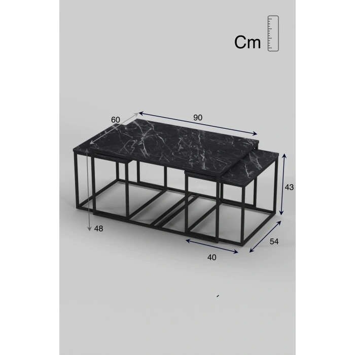 Orta Sehpa Ve Zigon Yan Sehpa Flora Set Bendir