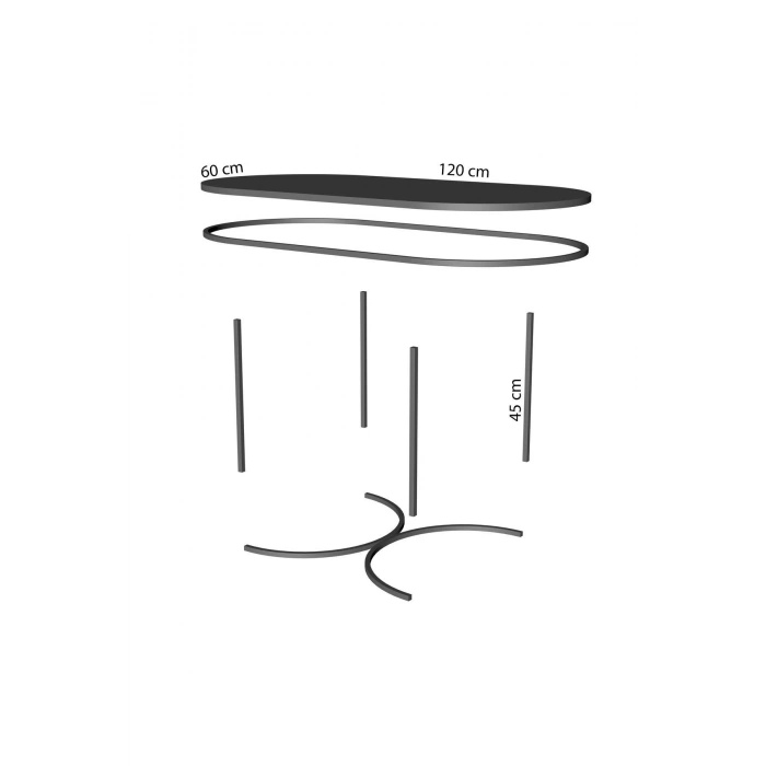 ORTA SEHPA ZİGON SEHPA YAN SEHPA 3 LÜ SET DOLUNAY ATLANTİK CEVİZ