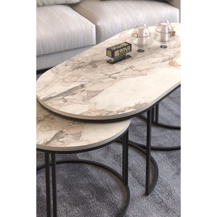 ORTA SEHPA ZİGON SEHPA YAN SEHPA 3 LÜ SET  DOLUNAY EFES