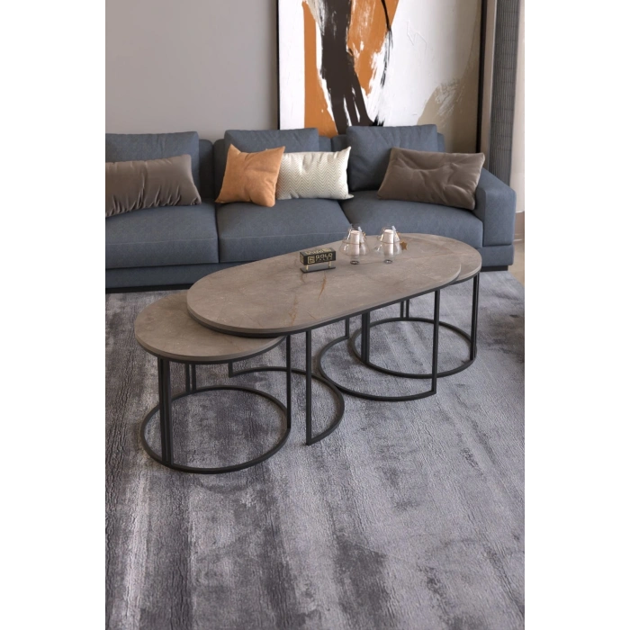 ORTA SEHPA ZİGON SEHPA YAN SEHPA 3 LÜ SET  DOLUNAY GORDİON