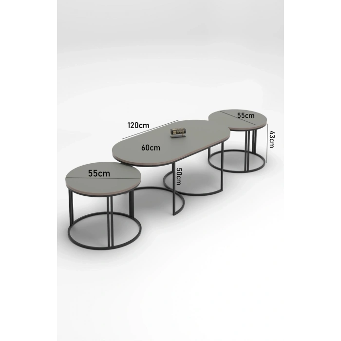 ORTA SEHPA ZİGON SEHPA YAN SEHPA 3 LÜ SET  DOLUNAY GORDİON