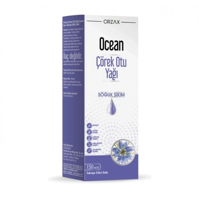 Orzax Ocean Çörek Otu Yağı Soğuk Sıkım 150 ml