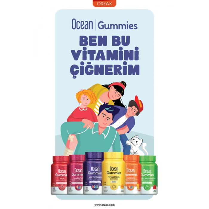Orzax Ocean Gummies Sambucus Kids 60 Adet Çiğnenebilir Jel Form