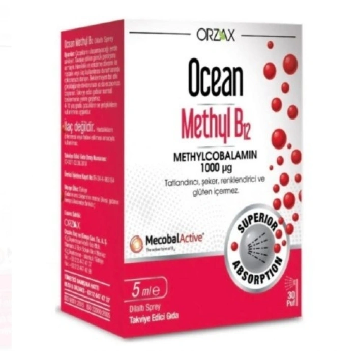 Orzax Ocean Methyl B12 Sprey 1000 mg 5 ml