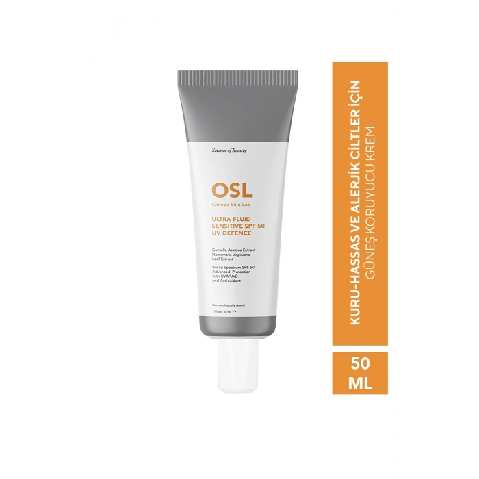 Osl Omega Skin Lab Ultra Fluid + Sensitive Hassas Ciltler için SPF 50 UV Defence 50 ml