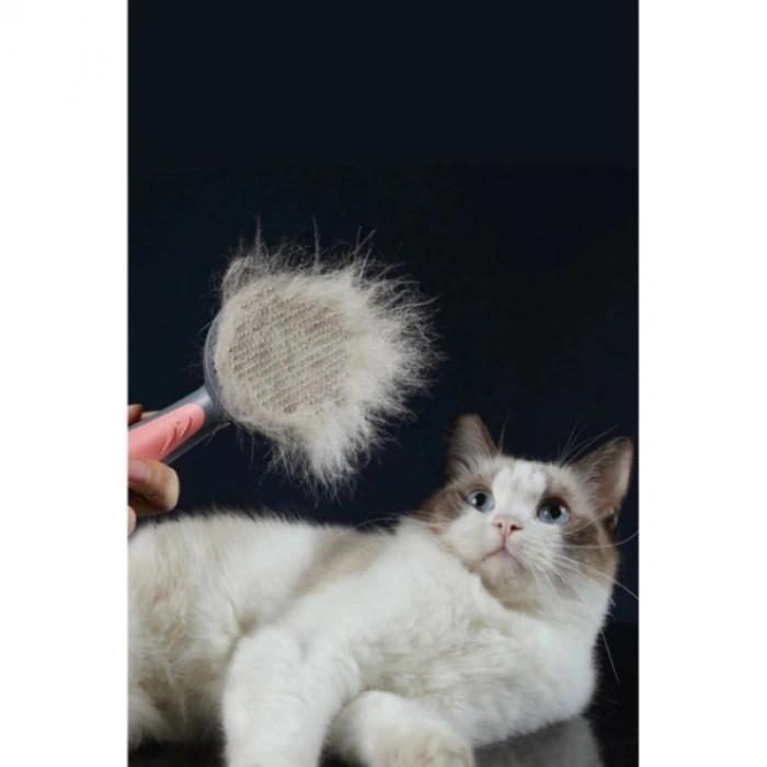 Otomatik Tuşlu Kendini Temizleyen Kedi Köpek Tarağı