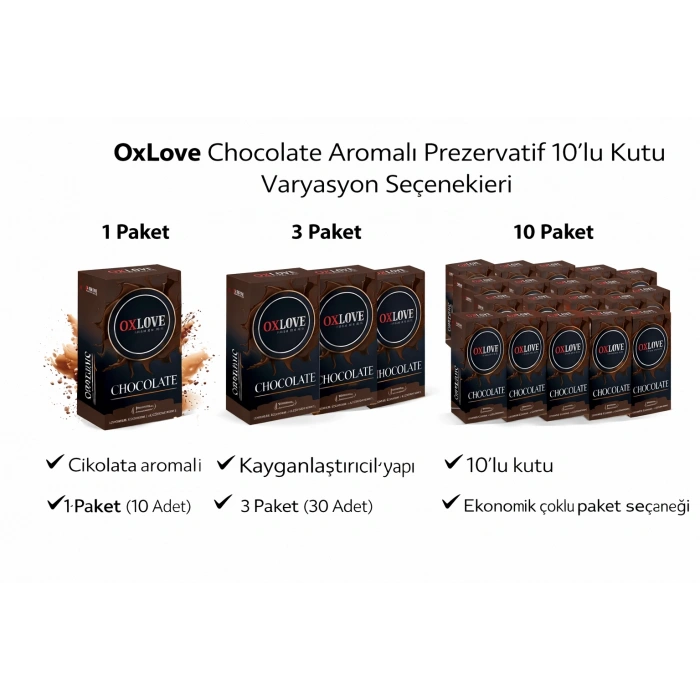 OxLove Chocolate Aromalı Prezervatif 10lu 1 Kutu