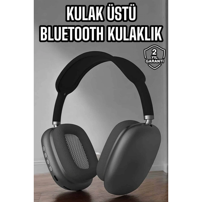 P9 Plus Hi-fi Ses Kalitesi Ayarlanabilir Mikrofonlu Bluetooth Kulaklık Siyah