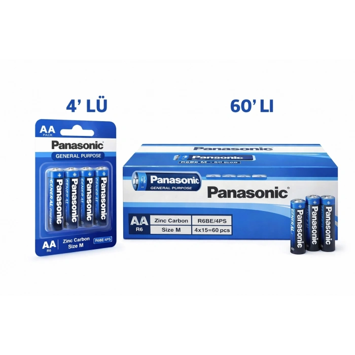 Panasonic AA Kalem Pil Zinc Carbon R6 1.5V General Purpose 4lü 1Paket