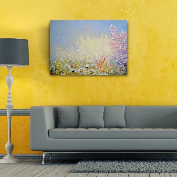 Papatya Tarlası Yağlıboya Kanvas Tablo 50 x 70