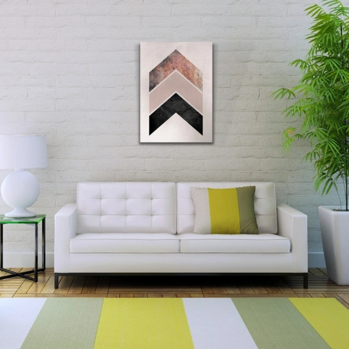 Pastel Renklerde Geometrik Şekiller Kanvas Tablo 50 x 70