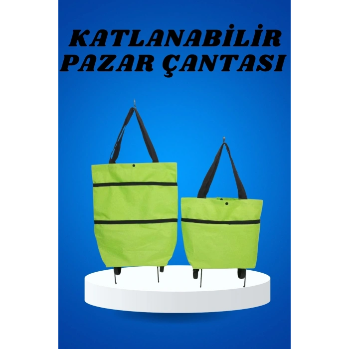 Pazar Arabası ve Alışveriş Çantası Çift Yönlü Kolay Tekerlekli Taşınabilir