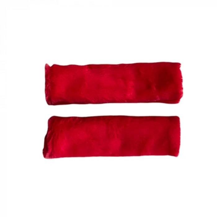Peluş Seyahat Emniyet Kemer Pedi Kılıfı 2li Kırmızı