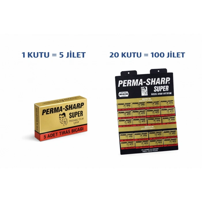 Perma-Sharp Super Paslanmaz Çelik Tıraş Bıçağı 5’li 1 Kutu