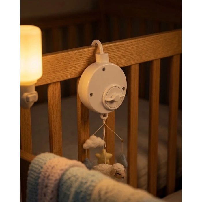 Pil Gerektirmeyen Bebek Uyutucu Müzik Kutusu Pratik Asılabilir Model
