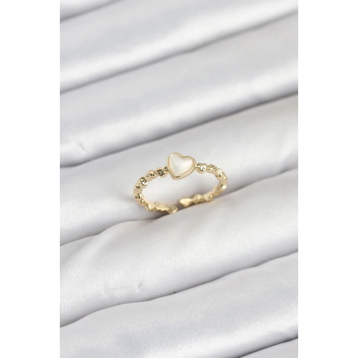 Pirinç Gold Renk Kalpli Model Kadın Yüzük