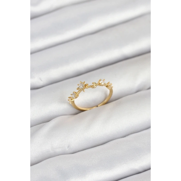 Pirinç Gold Renk Manifest Kadın Yüzük