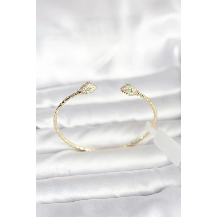 Pirinç Gold Renk Yılan Model Bileklik