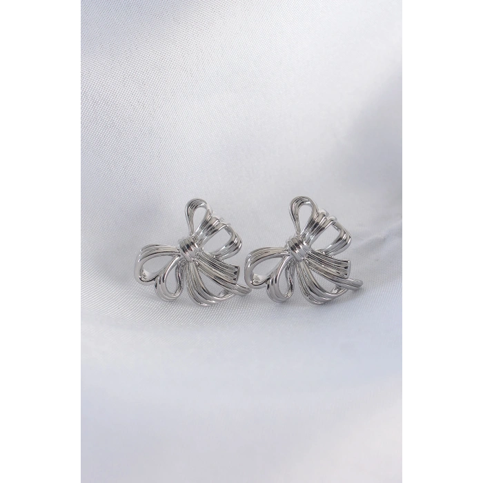 Pirinç Gümüş Renk Fiyonk Küpe