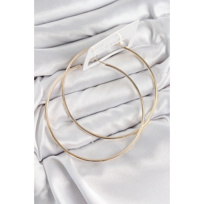 Pirinç Halka Model Gold Renk Kadın Küpe