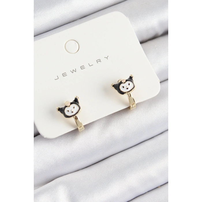 Pirinç Kuromi Model Gold Renk Çocuk Küpe