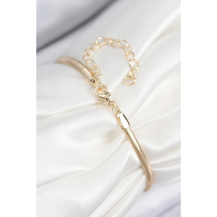 Pirinç Zirkon Taşlı Yıldız Model Gold Renk Kadın Bileklik