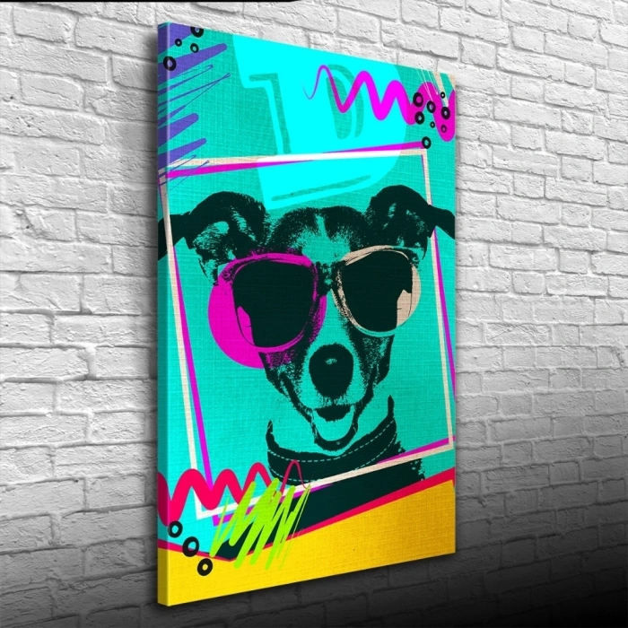 Pop Art Tarzı Turkuaz Tonlarda Dekoratif Kanvas Tablo 50 x 70