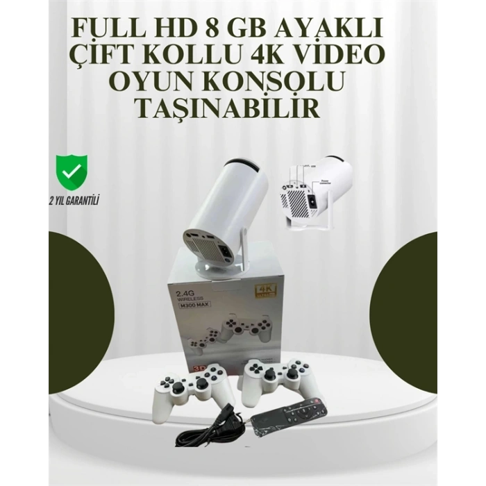 Portatif 4K Projeksiyon – 4.000 Uygulama, Kablosuz Yansıtma ve Bluetooth 5.0