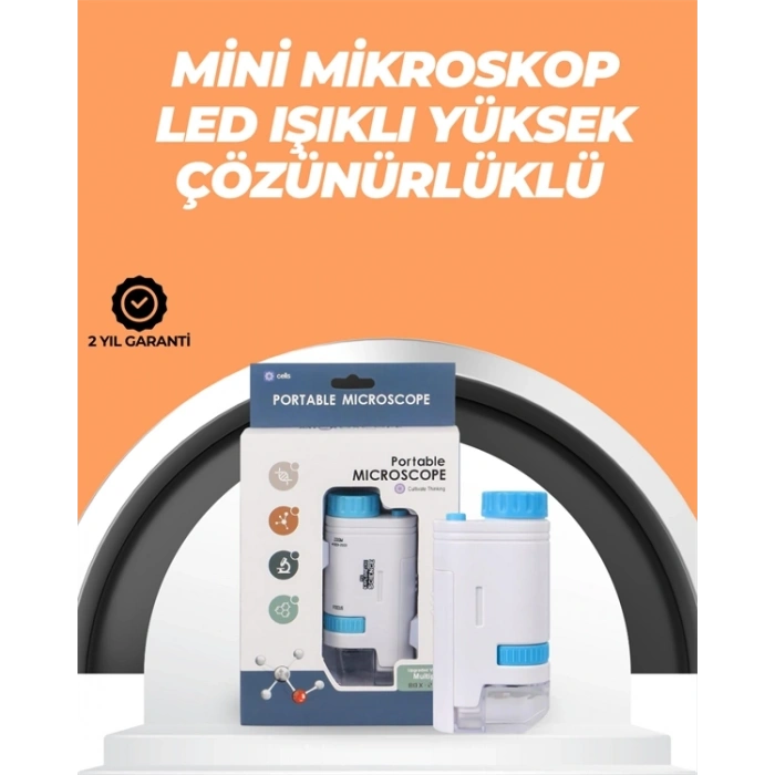 Portatif El Mikroskop – LED Işıklı, Aynı Anda Net Odaklama