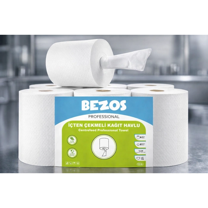 Professional İçten Çekmeli Kağıt Havlu 6’lı Koli | Endüstriyel & Yoğun Kullanım
