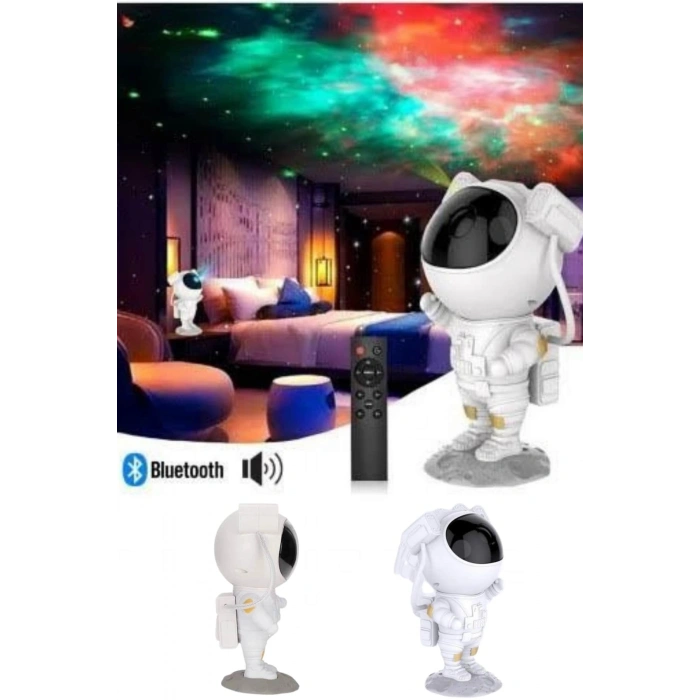 Projeksiyon Astronot Lamba Speaker Sevimli Astronot Bluetooth Hoparlör