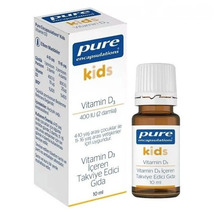 Pure Encapsulations Kids Vitamin D3 400 Damla 10 ml