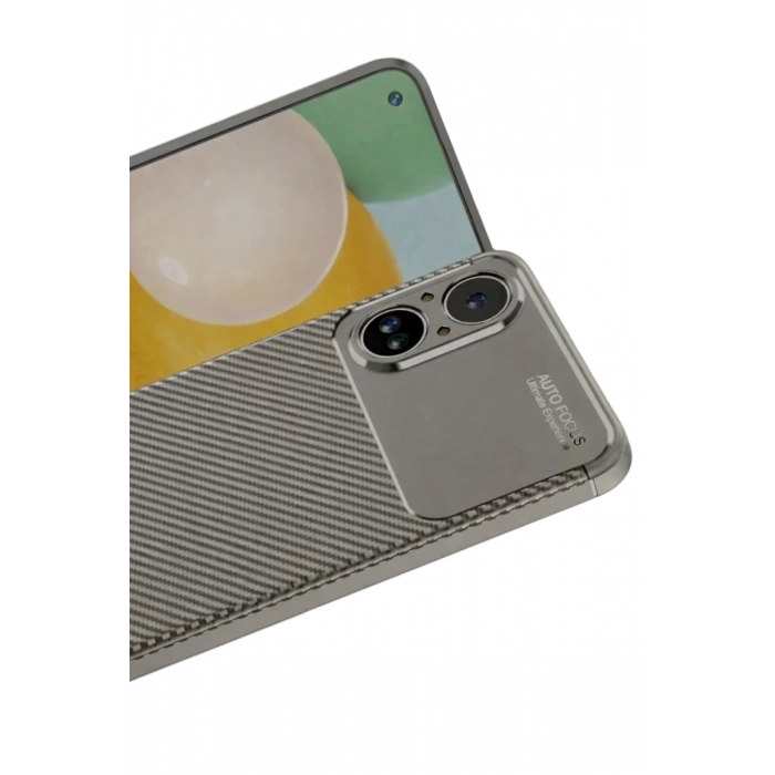 Realme 12 Lite Kılıf Auto Focus Karbon Kapak - Gri