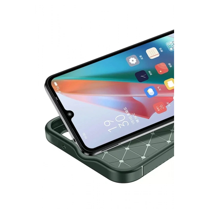 Realme 12 Lite Kılıf Auto Focus Karbon Kapak - Koyu Yeşil