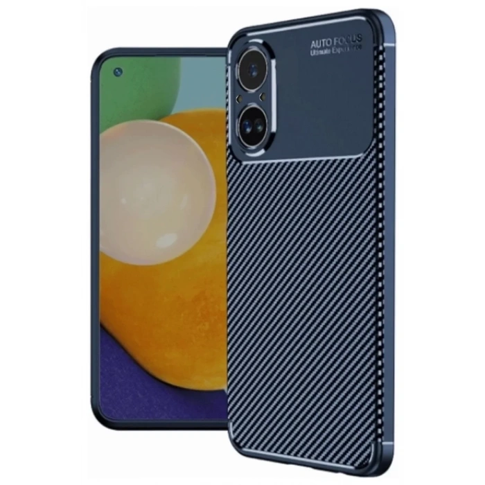 Realme 12 Lite Kılıf Auto Focus Karbon Kapak - Lacivert
