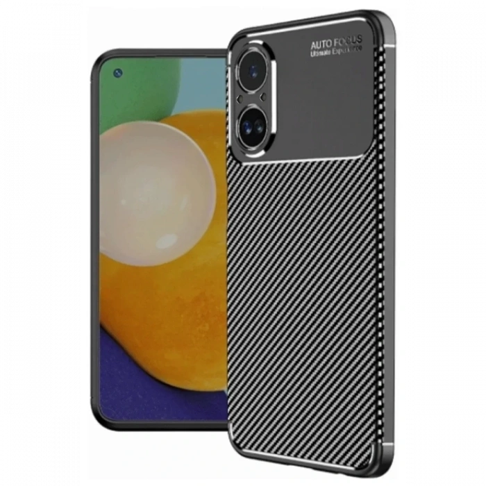 Realme 12 Lite Kılıf Auto Focus Karbon Kapak - Siyah