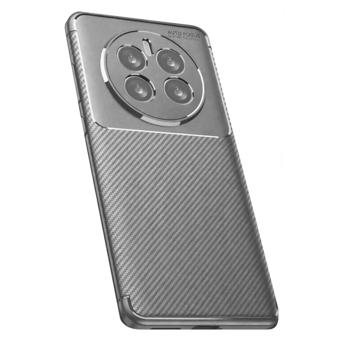 Realme 12 Pro Plus Kılıf Auto Focus Karbon Kapak - Gri