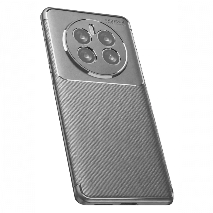 Realme 12 Pro Plus Kılıf Auto Focus Karbon Kapak - Gri