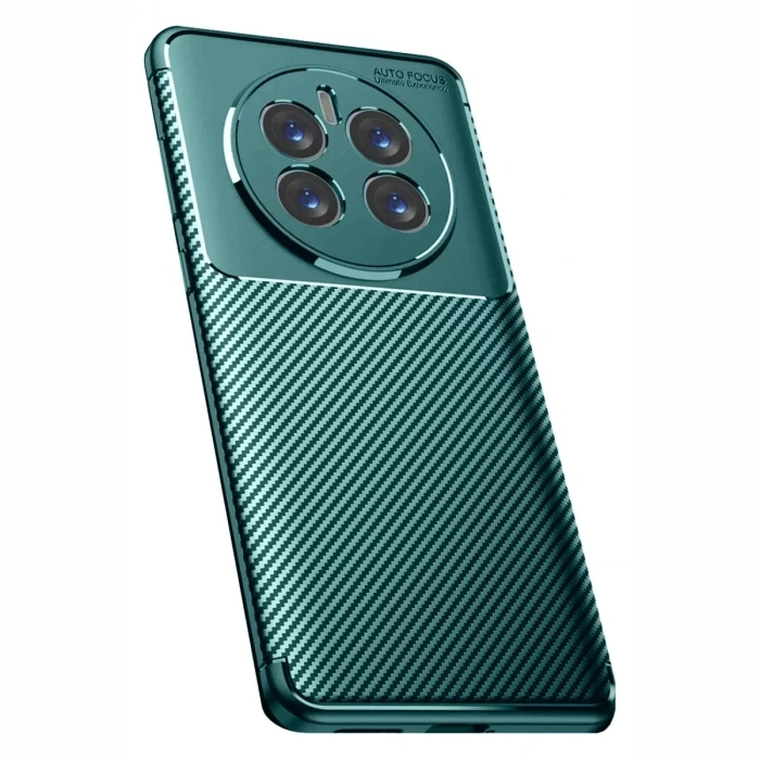 Realme 12 Pro Plus Kılıf Auto Focus Karbon Kapak - Koyu Yeşil