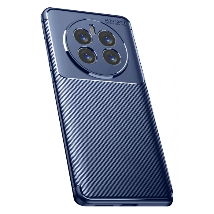 Realme 12 Pro Plus Kılıf Auto Focus Karbon Kapak - Lacivert