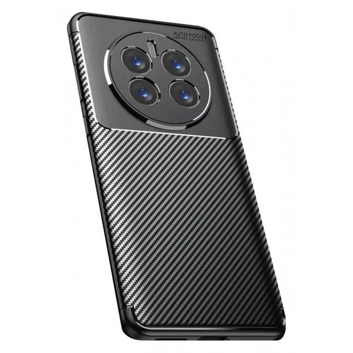 Realme 12 Pro Plus Kılıf Auto Focus Karbon Kapak - Siyah