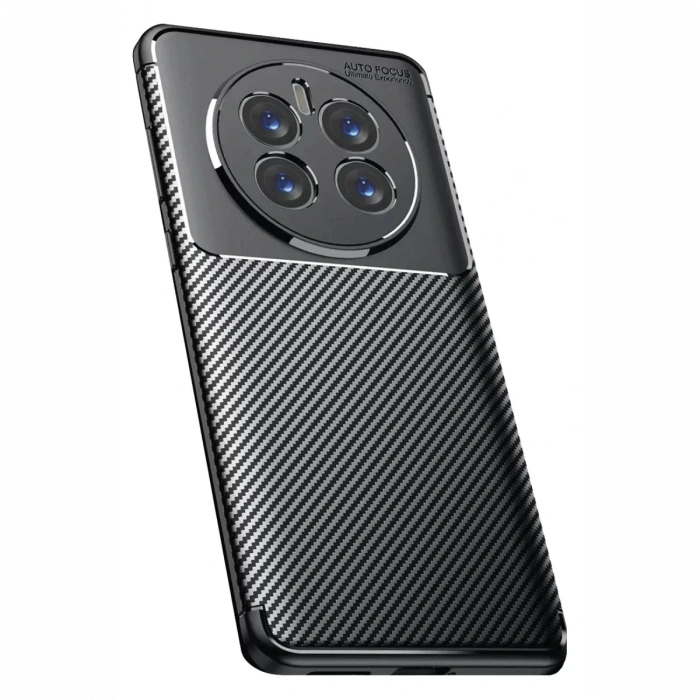 Realme 12 Pro Plus Kılıf Auto Focus Karbon Kapak - Siyah